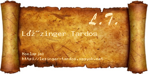 Lézinger Tardos névjegykártya